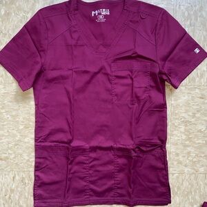 Burgundy Scrubs Top